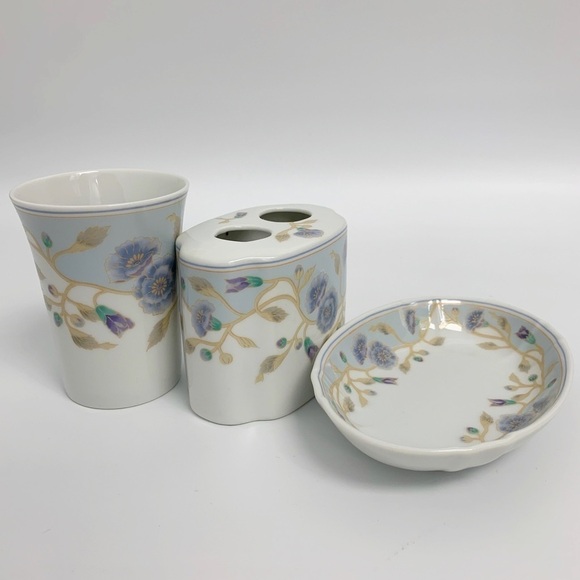 San Francisco Glory Floral Porcelain Toothbrush Holder Trinket Tray/Soap Dish - Picture 12 of 12